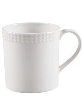 NEW Lenox Kate Spade Wickford Solid Rope Twist 10oz Ivory Coffee Cup Mug NWT